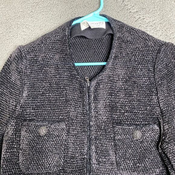 St. John Collection by Marie Gray Knit Full Zip Sweater Jacket Women's Sz 6 VTG - Picture 2 of 10